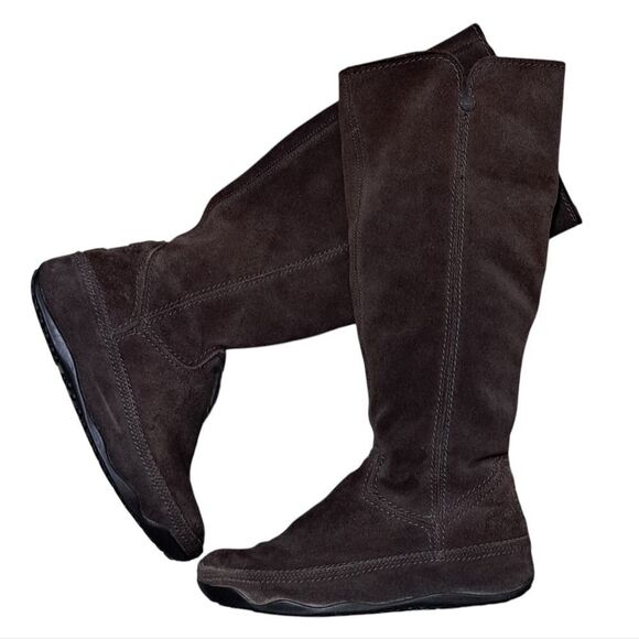 Fitflop Knee High Micro Wobble Board Whimsygoth Chocolate Suede Boots Size 7 - Picture 13 of 17